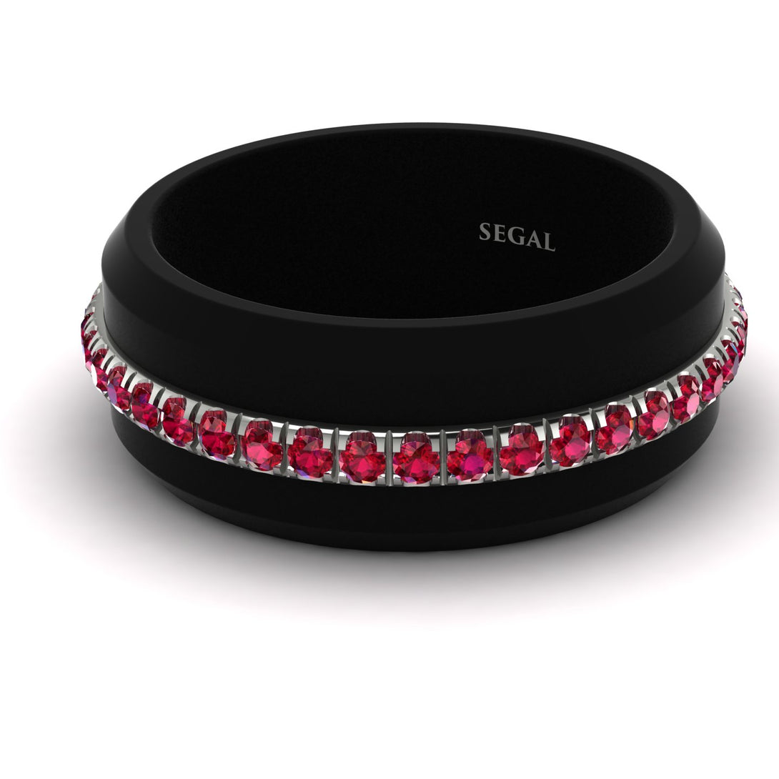 Elegant Men's Ruby Black Ring - Jayden No. 9